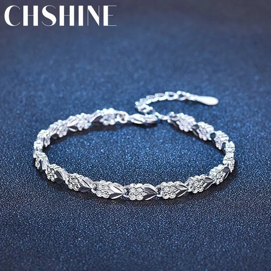 Fine heart bracelets 925 Sterling Silver chain cuff for women men adjustable high quality fashion popular party jewelry gifts