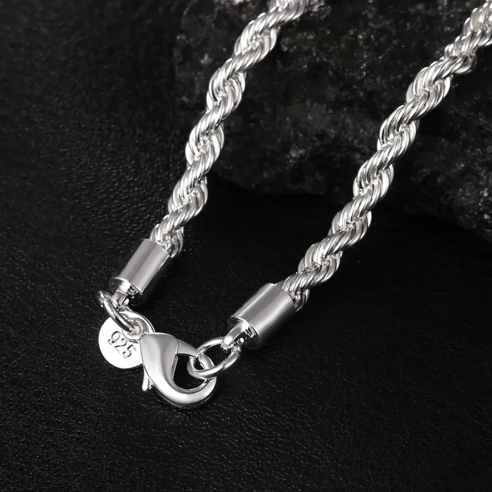 Silver Color Christmas Gifts European Style 2MM Flat Chain Necklace Bracelets Fashion for Man Women Girls Jewelry Sets